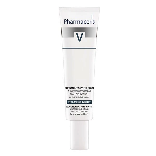 Pharmaceris V, Viti-Melo Night, repigmentacyjny krem zmniejszający obszar plam bielaczych, na noc, 40ml