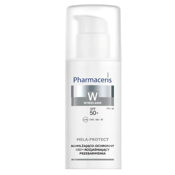 Pharmaceris W, Mela-Protect, nawilżająco ochronny krem rozjaśniający przebarwienia SPF 50+, 50ml