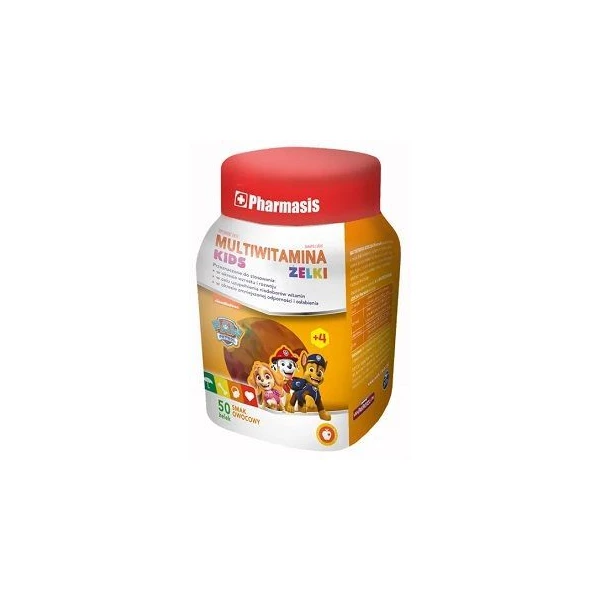 Pharmasis Multiwitamina Kids, żelki dla dzieci po 4 roku życia, smak owocowy, 50 sztuk