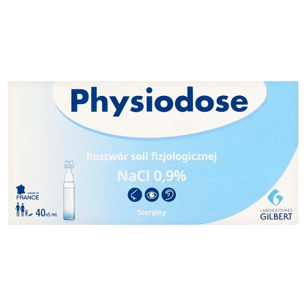 Physiodose, Gilbert NaCl 0,9%, roztwór soli fizjologicznej, 40 ampułek po 5ml