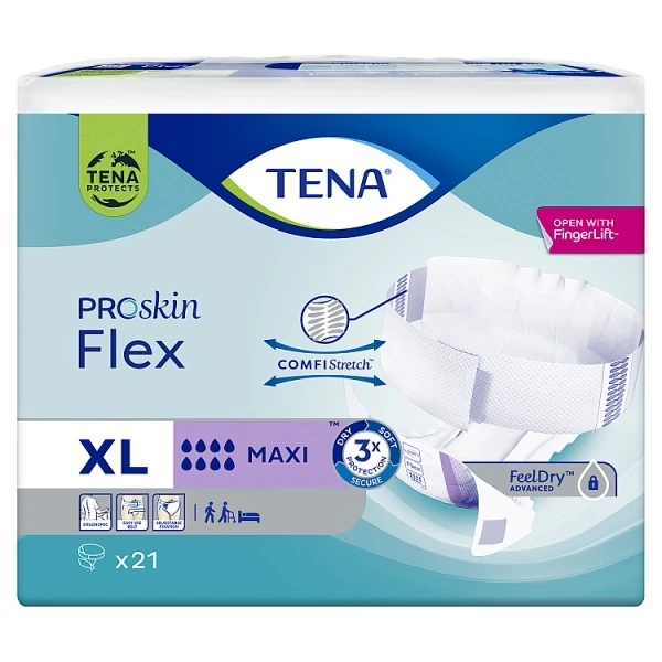 Pieluchomajtki  Tena ProSkin Flex Maxi, rozmiar XL, chłonność 8/8, 21 sztuk