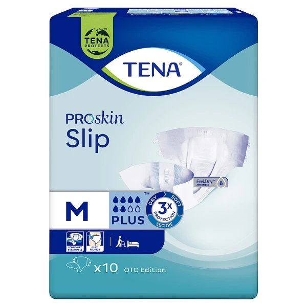 Pieluchomajtki Tena Slip ProSkin Plus, rozmiar M, chłonność 6/8, 10 sztuk