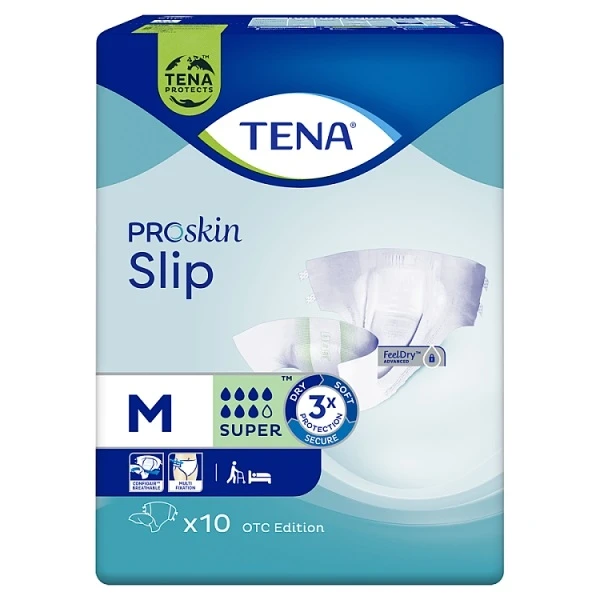 Pieluchomajtki Tena Slip ProSkin Super, rozmiar M, chłonność 7/8, 10 sztuk