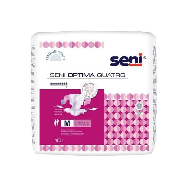 Pieluchomajtki Seni Optima Quatro, rozmiar M, chłonność 9, 10 sztuk