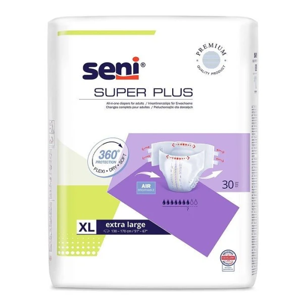 Pieluchomajtki Seni Super Plus, rozmiar XL, chłonność 7/9, 30 sztuk