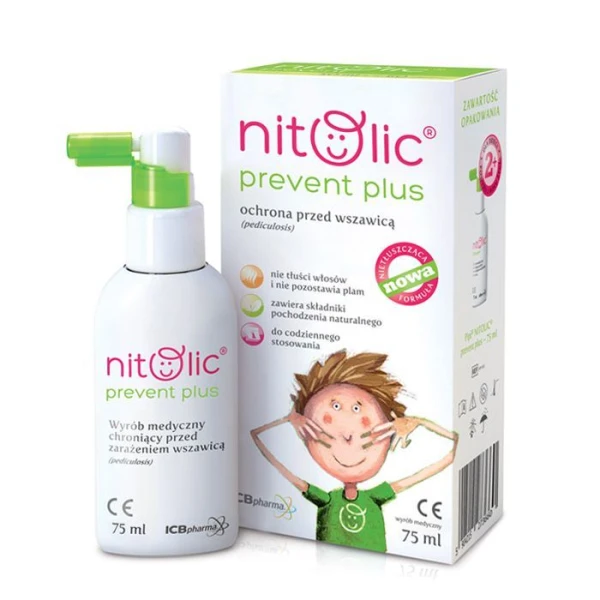 Pipi Nitolic Prevent Plus, spray ochronny przed wszawicą, 75ml