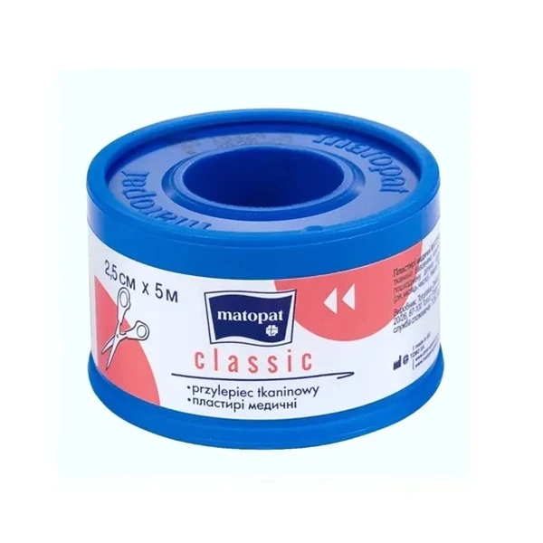 Przylepiec tkaninowy, Matopat Classic, 2,5cm x 5m, 1sztuka