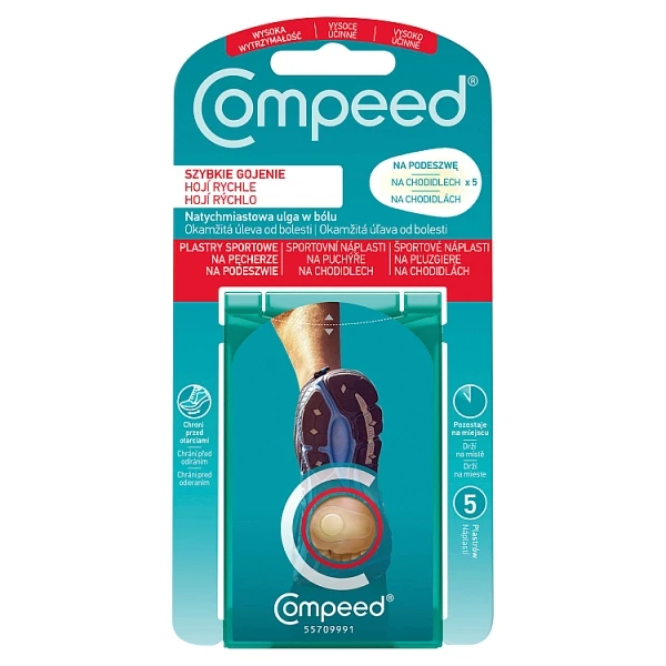 Plastry na pęcherze na podeszwie, Compeed, 5 sztuk
