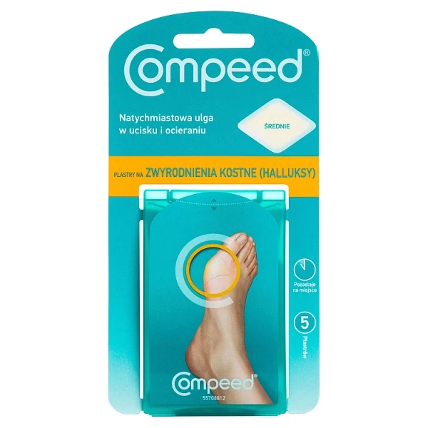 Plastry na zwyrodnienia kostne (halluksy), Compeed, średnie, 5 sztuk