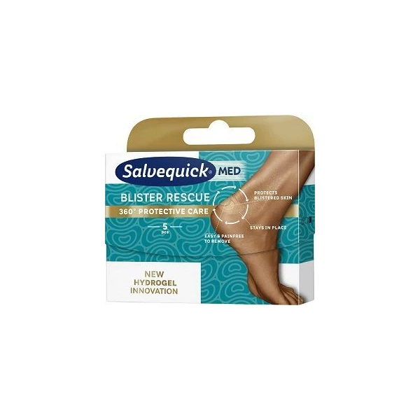 Plastry hydrożelowe na pęcherze, Salvequick  Rescue Original, 5 sztuk