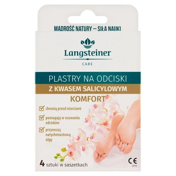 Plastry na odciski z kwasem salicylowym, Komfort, 4 sztuki