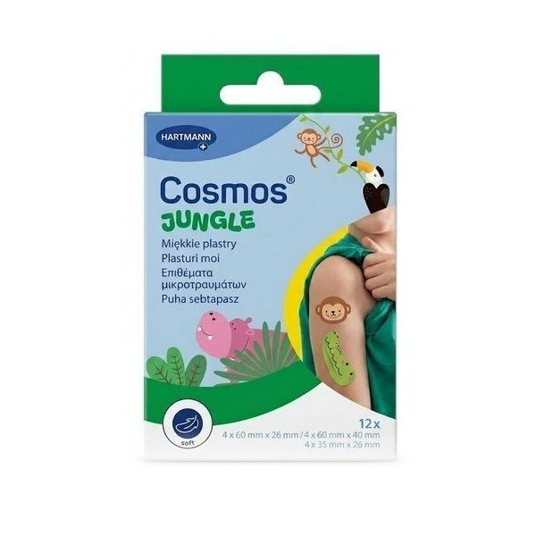 Plastry opatrunkowe Cosmos Jungle, 3 rozmiary, 12 sztuk
