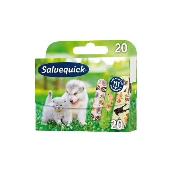Plastry wodoodporne, Salvequick Animal Planet, 20 sztuk