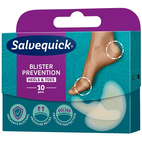 Plastry na pęcherze i otarcia, Salvequick Foot Care, mix, 10 sztuk