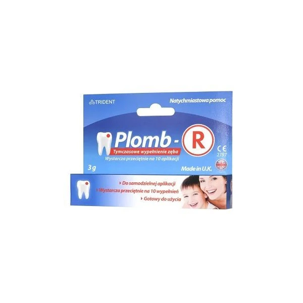 Plomb-R, tymczasowe wypełnienie zęba, tubostrzykawka z aplikatorem, 3g