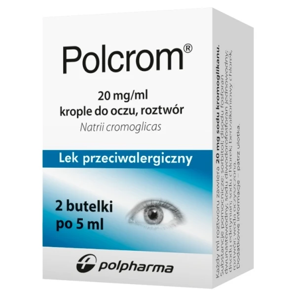 Polcrom 20mg/ml, krople do oczu, 10ml