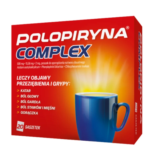 Polopiryna Complex (500mg+15,58mg+2mg), proszek, 20 saszetek