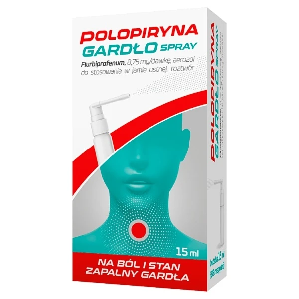 Polopiryna Gardło Spray 8,75mg/dawkę, aerozol do stosowania w jamie ustnej, 15ml