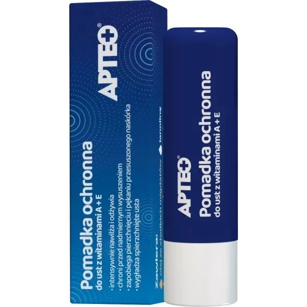 Pomadka ochronna do ust z witaminami A+E, Apteo, 4,9g