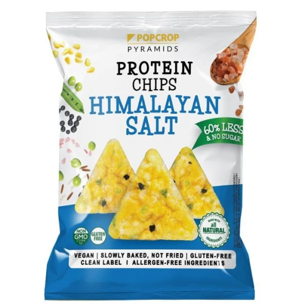 PopCrop, chrupki piramidki wysokoproteinowe, bezglutenowe, z solą himalajską, 60g