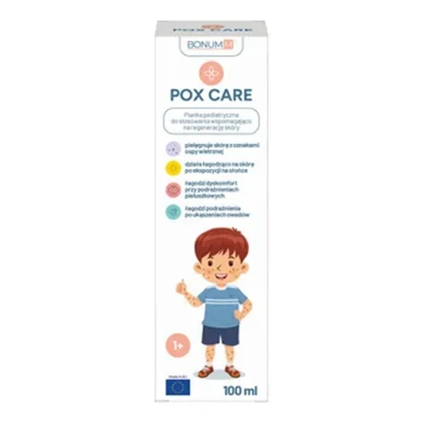 Pox Care, pianka pediatryczna wspomagająca regenerację skóry, po 1 roku życia, 100ml