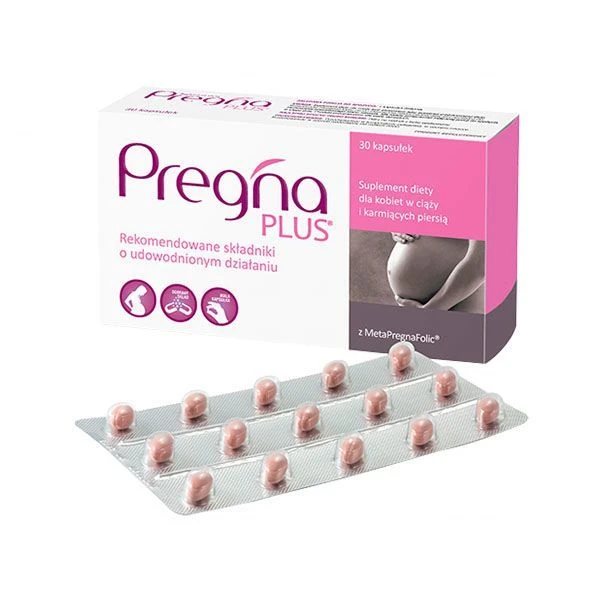 Pregna Plus, dla kobiet w ciąży i karmiących piersią, 30 kapsułek