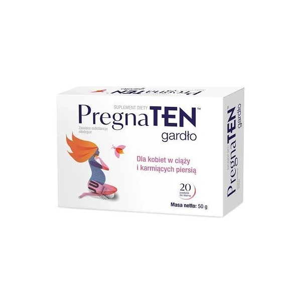 [DATA - 2026-10-31] PregnaTEN Gardło, 20 pastylek do ssania