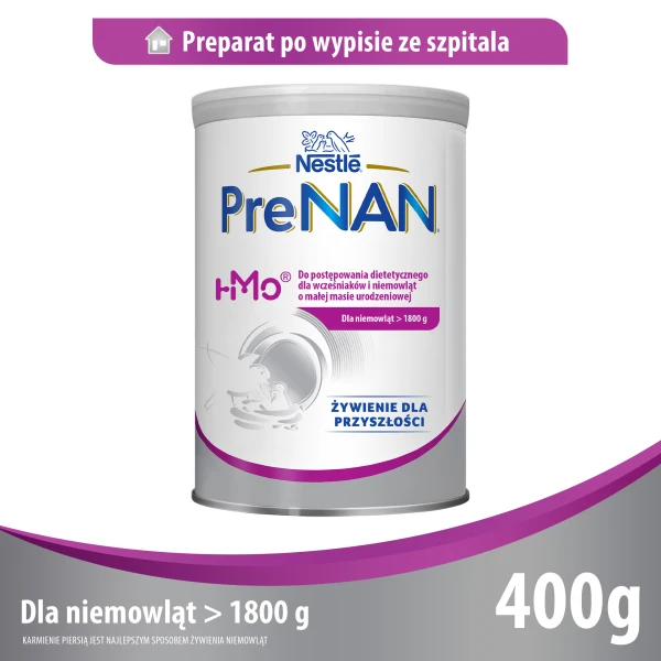 Nestle PreNAN, preparat do postępowania dietetycznego, dla wcześniaków i niemowląt o małej masie urodzeniowej, 400g