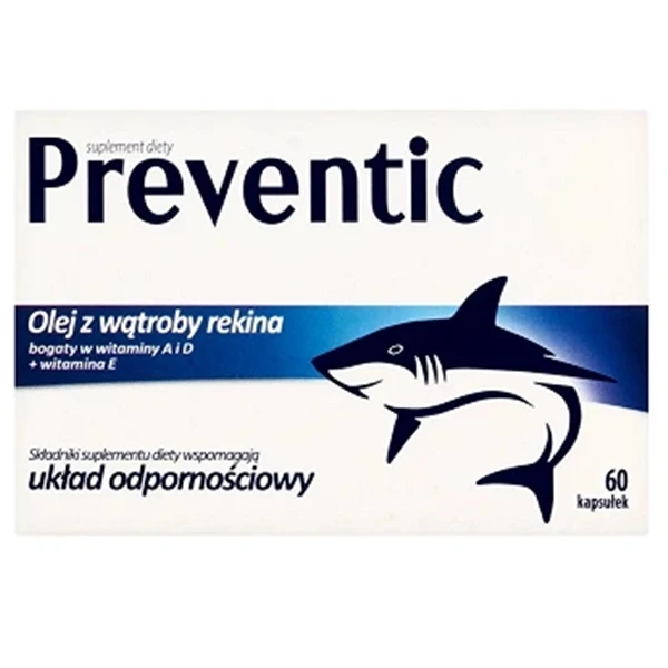 Preventic, olej z wątroby rekina, 60 kapsułek