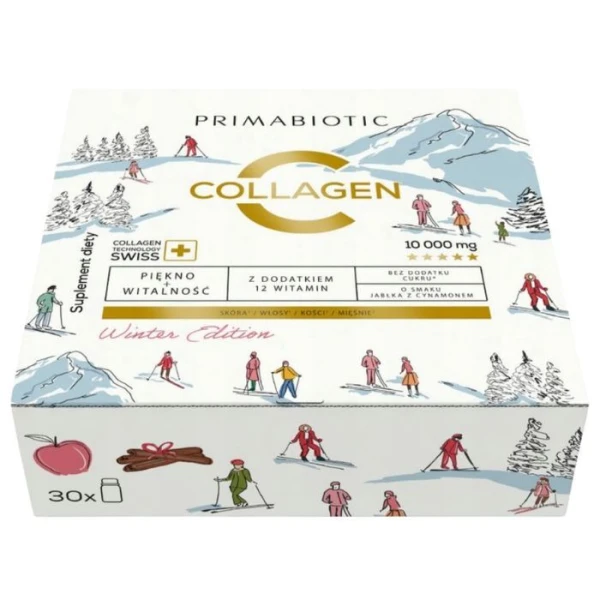 Primabiotic Collagen, smak jabłkowo-cynamonowy, 30 ampułek po 30ml