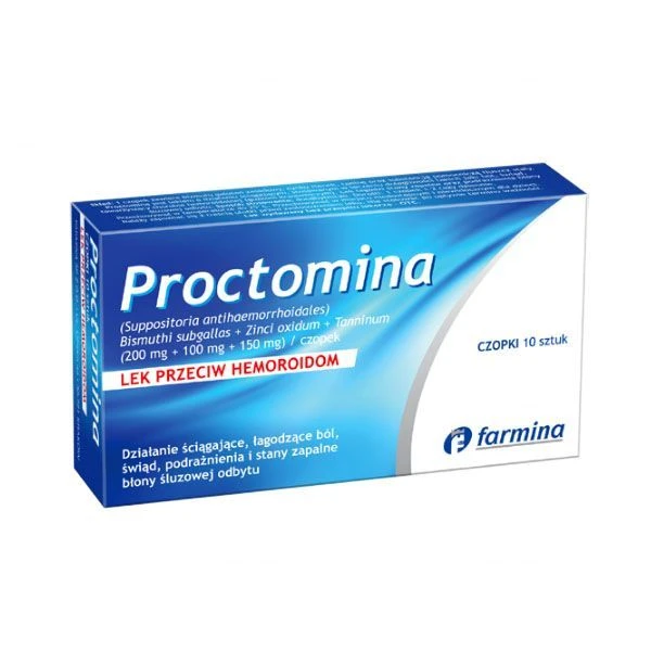Proctomina (200mg+100mg+150mg), 10 czopków doodbytniczych