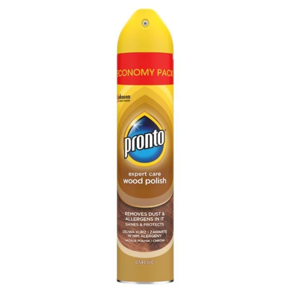 Pronto Wood Polish, środek do czyszczenia mebli drewnianych, Classic, spray, 300ml