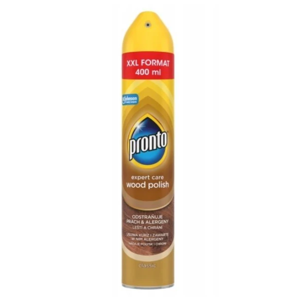 Pronto Wood Polish, środek do czyszczenia mebli drewnianych, Classic, spray, 400ml