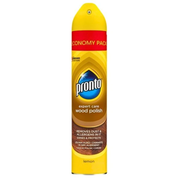 Pronto Wood Polish, środek do czyszczenia mebli drewnianych, Lemon, spray, 300ml