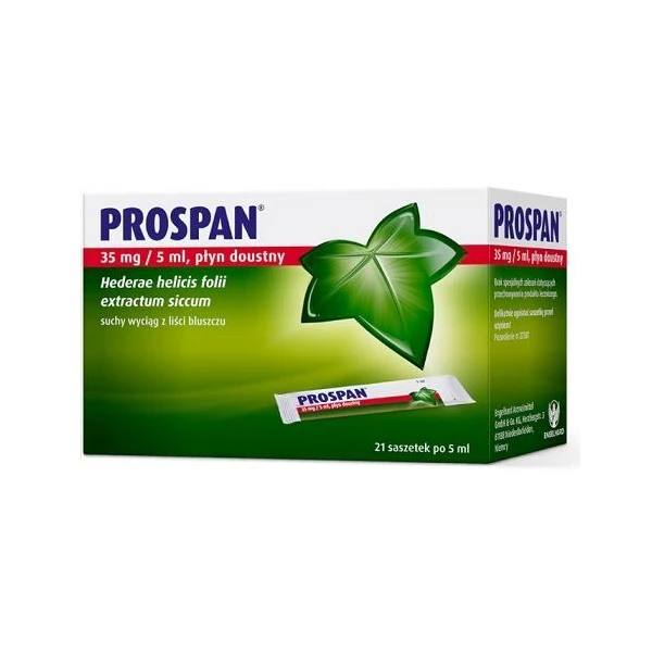 [DATA - 2026-10-31] Prospan 35mg/5ml, płyn doustny, po 6 roku życia, 21 saszetek po 5ml