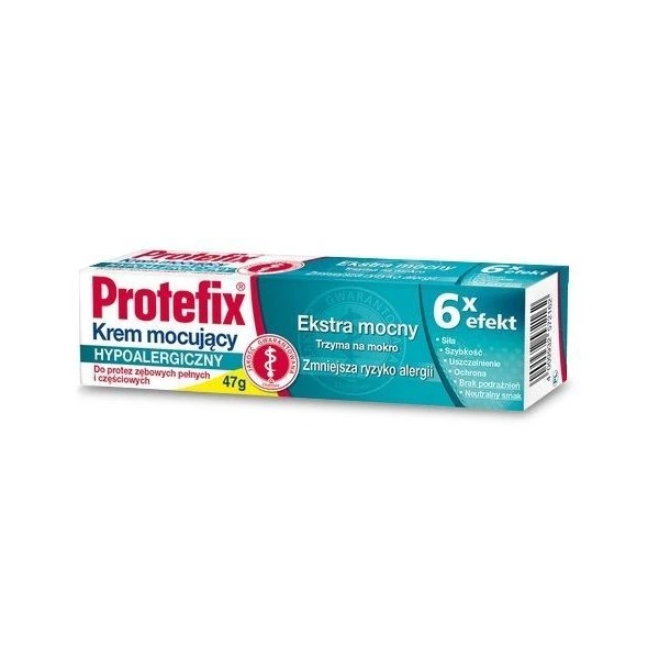 Protefix, krem mocujący, ekstra mocny, hypoalergiczny, 47g