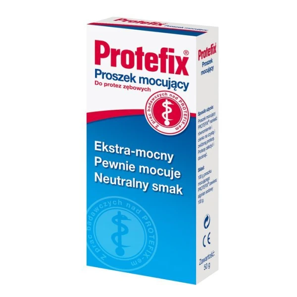 Protefix, proszek mocujący do protez zębowych, ekstra mocny, neutralny smak, 50g