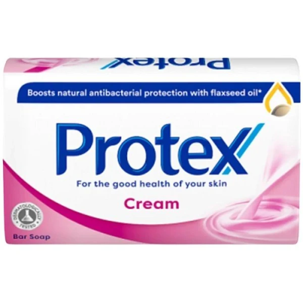 Protex Cream, mydło w kostce, antybakteryjne, z olejem lnianym, 90g
