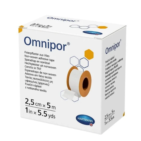 Przylepiec na rolce Omnipor, biały, 2,5cmx5m, 1 sztuka