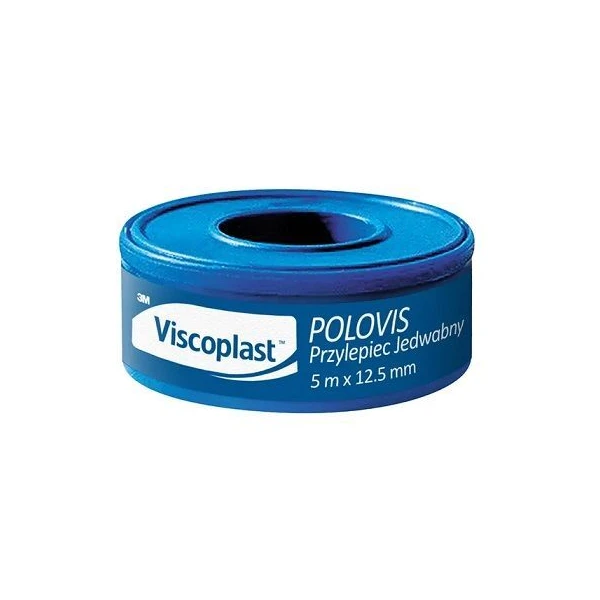 Przylepiec Polovis, Viscoplast, jedwabny, biały, 5m x 12,5mm, 1 sztuka