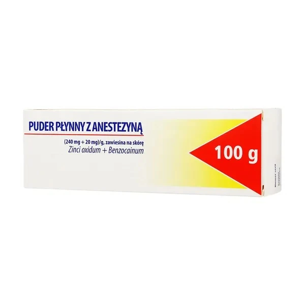 [DATA - 2026-08-31] Puder płynny z anestezyną (240mg+20mg)/g, zawiesina na skórę, 100g