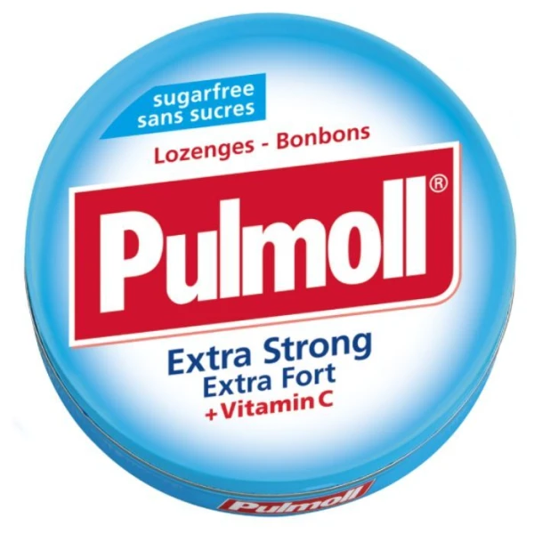 Pulmoll, pastylki do ssania mentolowe z witaminą C, Extra Strong, bez cukru, 45g