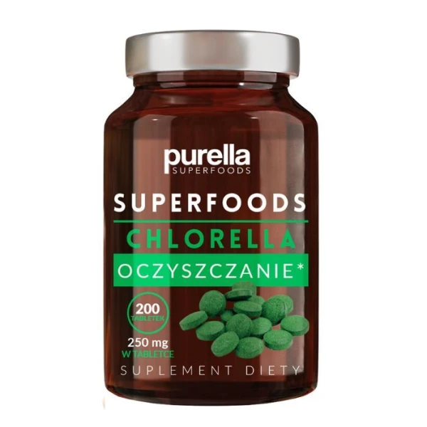 Purella Superfoods Oczyszczanie, Chlorella, 200 kapsułek