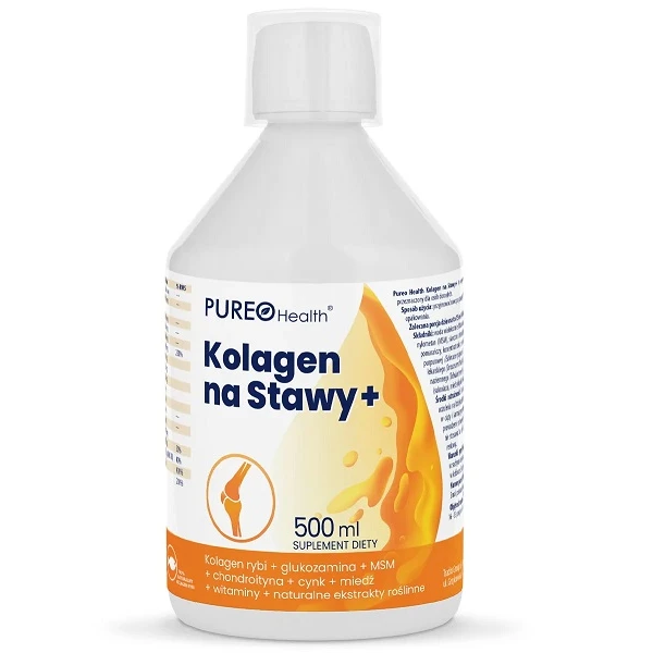 Pureo Health, Kolagen na stawy+, płyn, smak pomarańczowy, 500ml