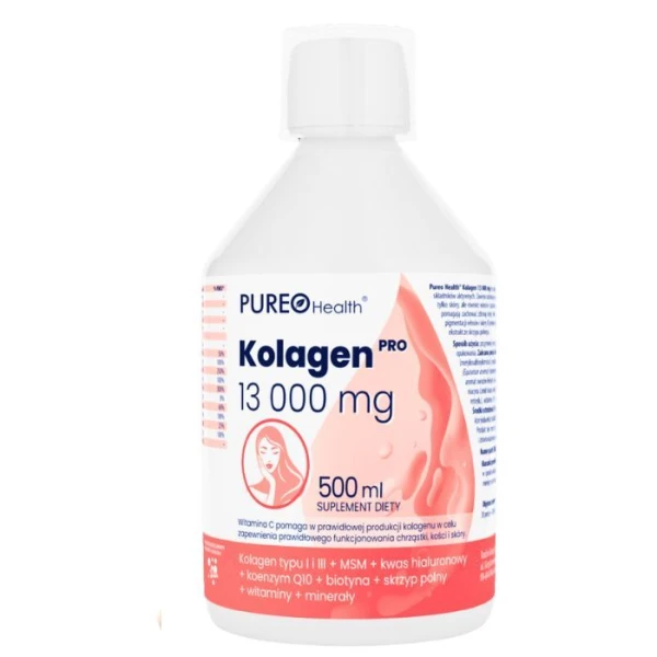 Pureo Health, Kolagen Pro 13 000mg, płyn, smak owoców leśnych, 500ml