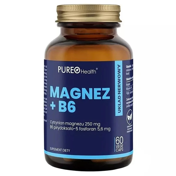 Pureo Health, magnez + B6, 60 kapsułek