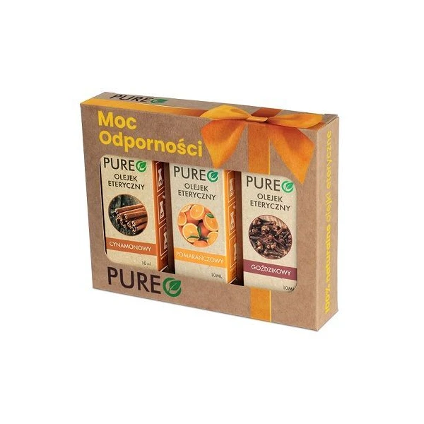 Pureo Moc Odporności, olejek goździkowy, 10ml + olejek pomarańczowy, 10ml + olejek cynamonowy, 10ml