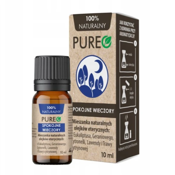 Pureo Spokojne Wieczory, mieszanka naturalnych olejków eterycznych, 10ml
