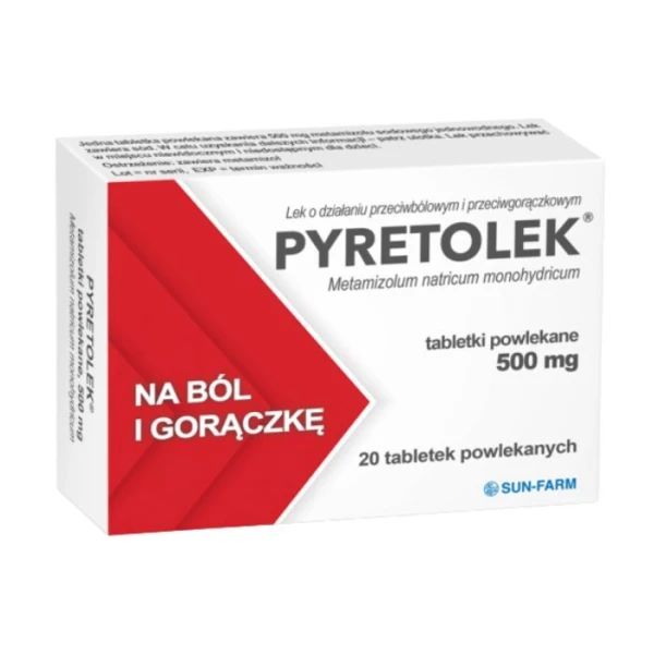 Pyretolek 500mg, 20 tabletek