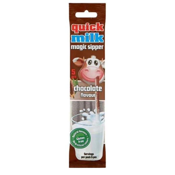 Quick Milk, słomki do picia mleka, smak czekoladowy, 30g